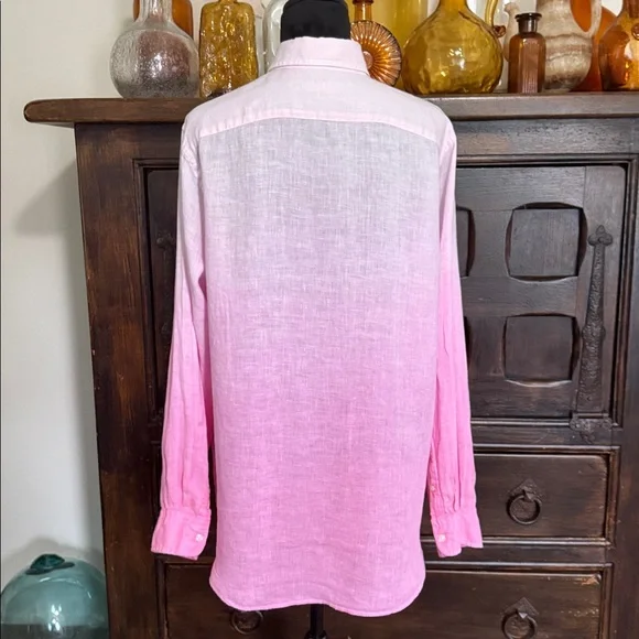 Mens Polo Ralph Lauren Ombré Linen Regular Fit Button-Down Shirt - Picture 6 of 10